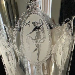Goddess Complex Etched Nude 1927 Tiffin Franciscan Water Wine Goblets Glass 🍷